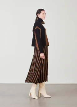 Modström AliciaMD print dress - Bold Sienna Stripe< Kjoler