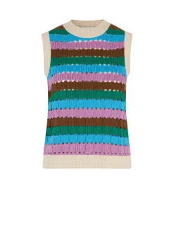 Modström AxelMD vest - Multi Stripe< Veste|Strik & Bluser