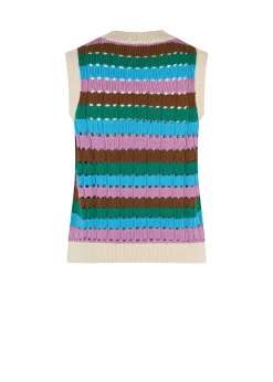 Modström AxelMD vest - Multi Stripe< Veste|Strik & Bluser
