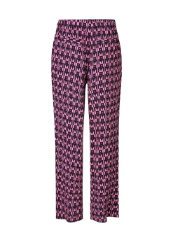 Modström BorysMD print pants - Graphic Heart Cosmos Pink< Bukser