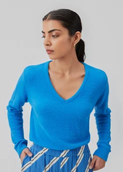 Modström CammyMD v-neck - Azure Blue< Strik & Bluser