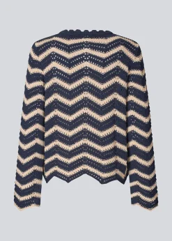 Modström CaryMD o-neck - Navy Summer Sand< Strik & Bluser
