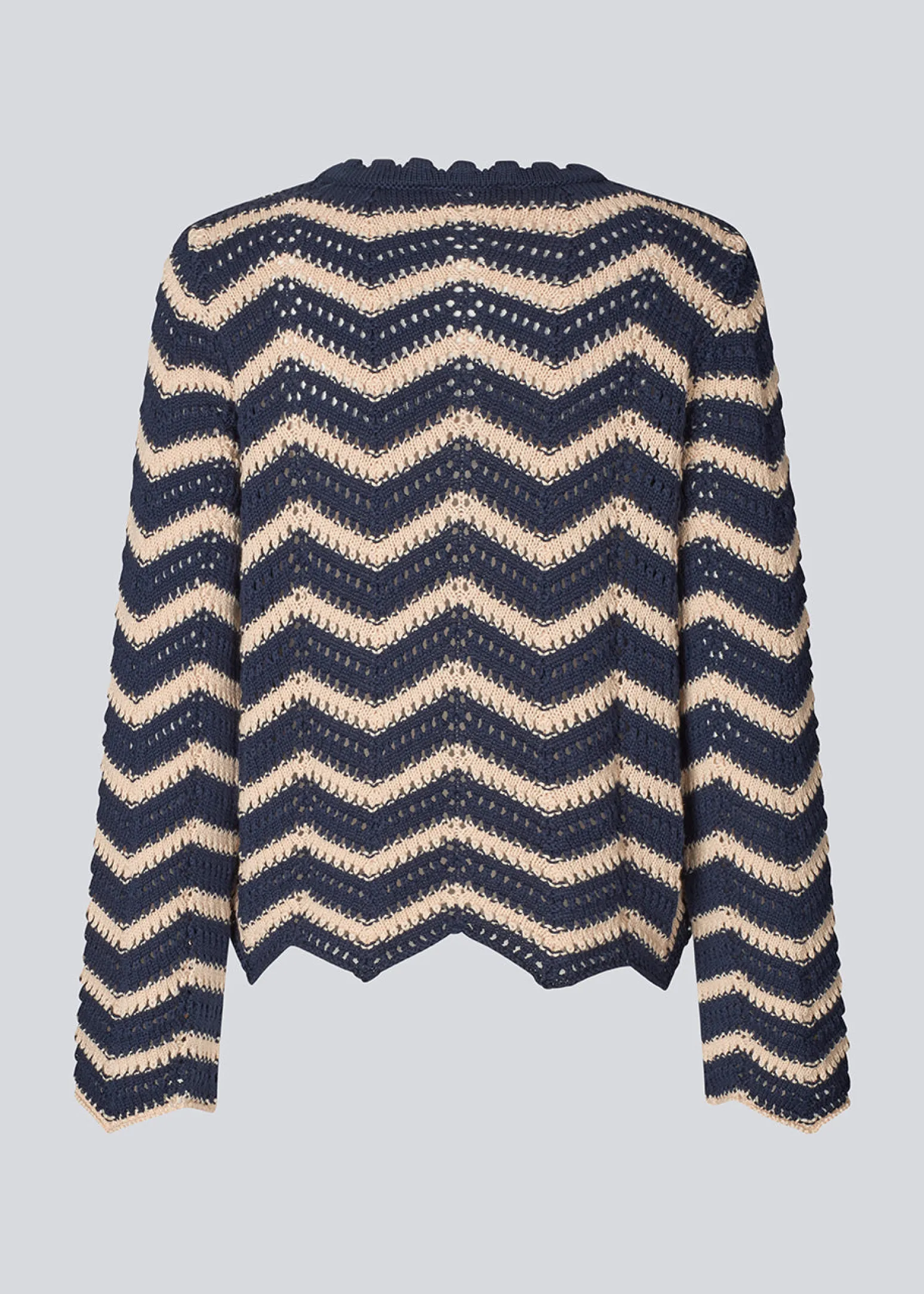 Modström CaryMD o-neck - Navy Summer Sand< Strik & Bluser