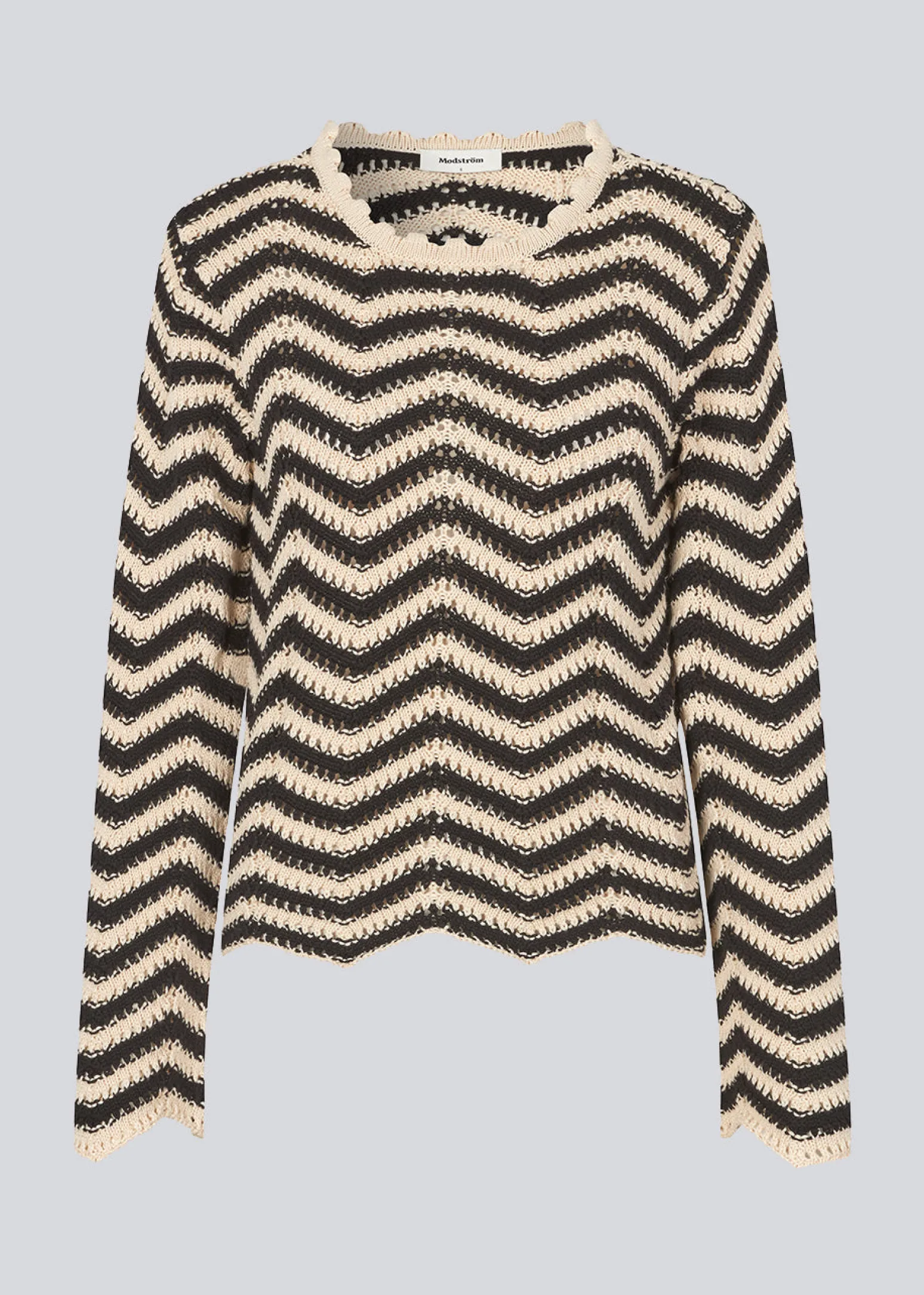 Modström CaryMD o-neck - Summer Sand Black< Strik & Bluser