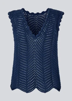 Modström CaryMD top - Navy Sky< Strik & Bluser