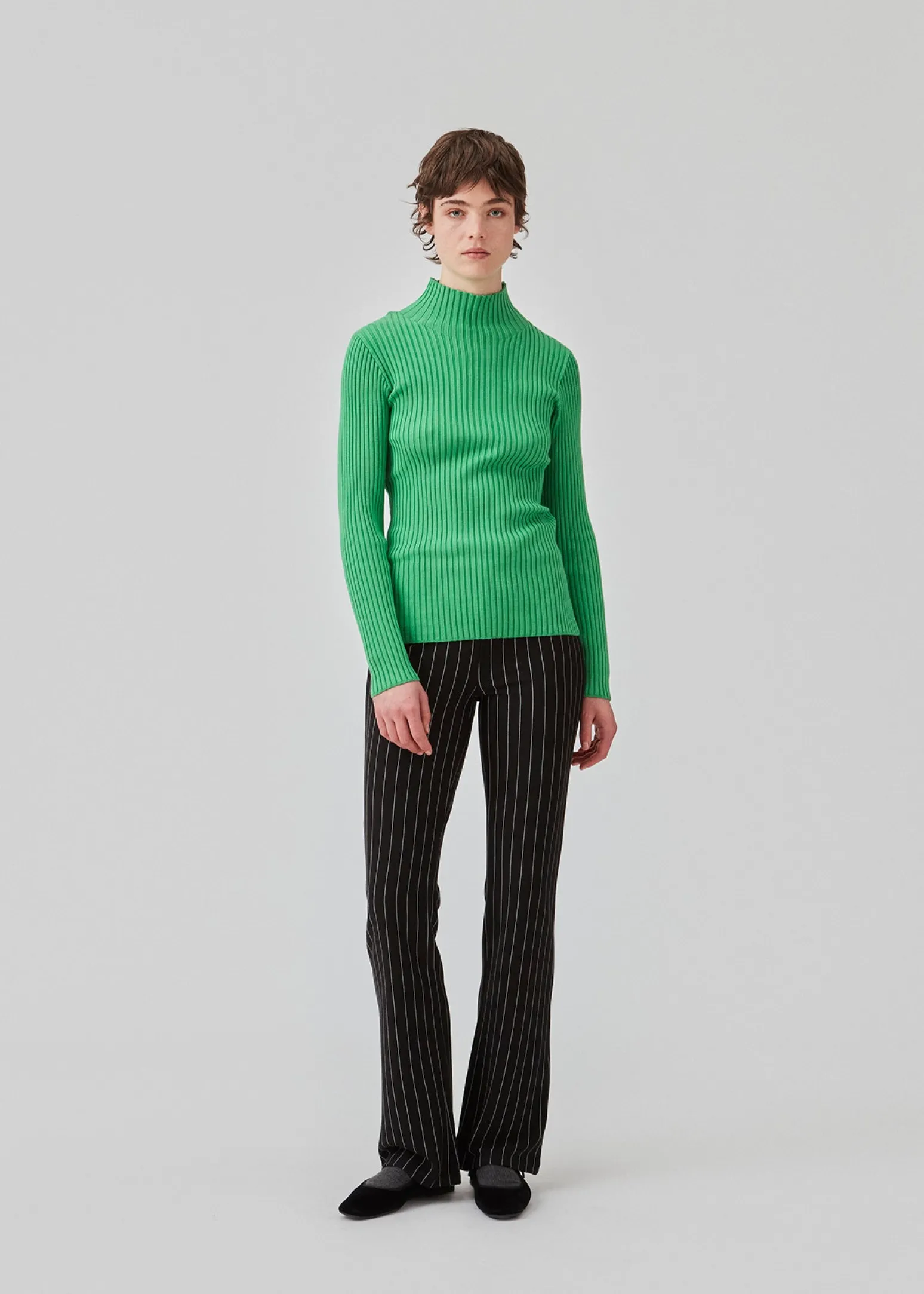Modström CateMD t-neck - Faded Green< Strik & Bluser