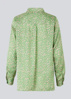 Modström ClarkeMD print shirt - Classic Green Smiley< Skjorter