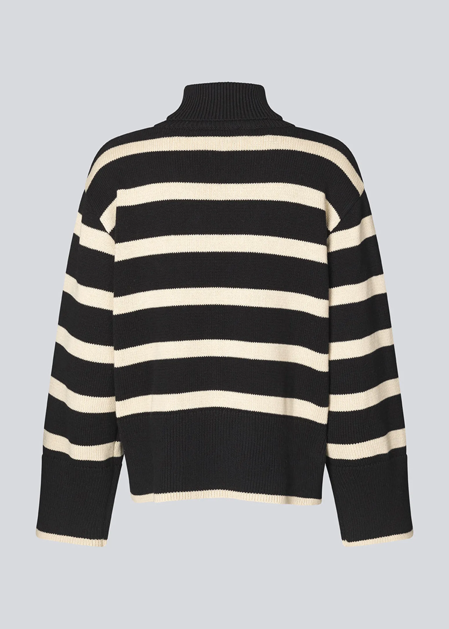Modström CorbinMD stripe t-neck - Summer Sand Black< Strik & Bluser