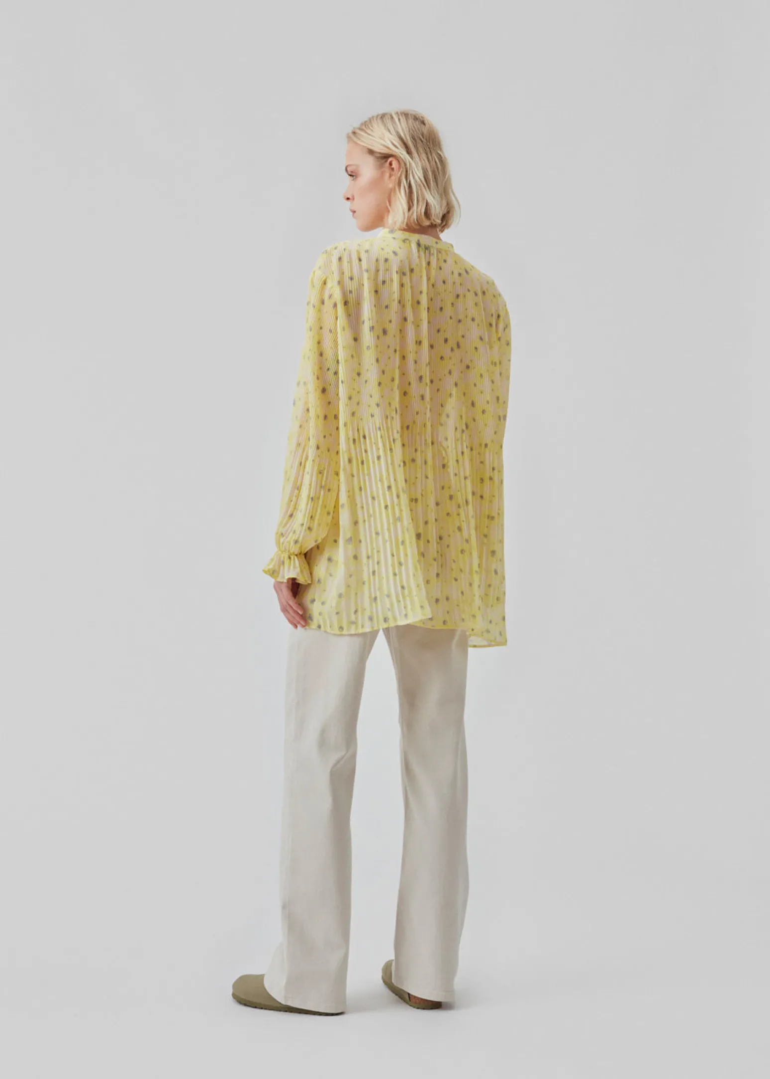 Modström CruzMD print shirt - Aqua yellow flower< Skjorter