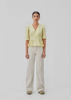 Modström CupidMD print top - Aqua yellow flower< Toppe
