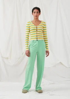 Modström DorisMD cardigan - Jade Gold Stripe< Strik & Bluser