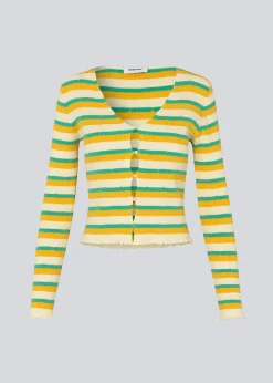 Modström DorisMD cardigan - Jade Gold Stripe< Strik & Bluser