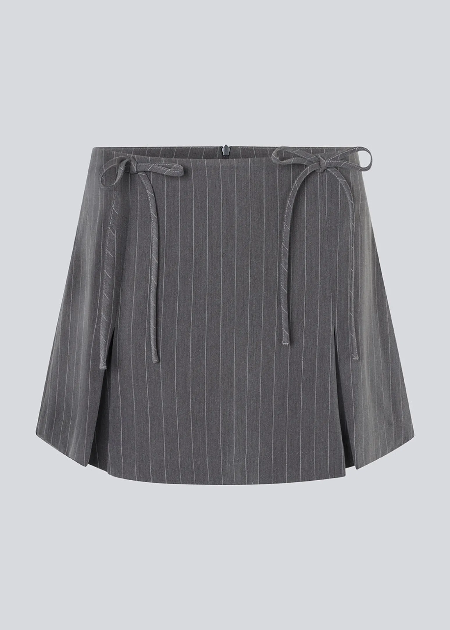 Modström EmiliaMD bow skirt - Grey Pinstripe< Nederdele