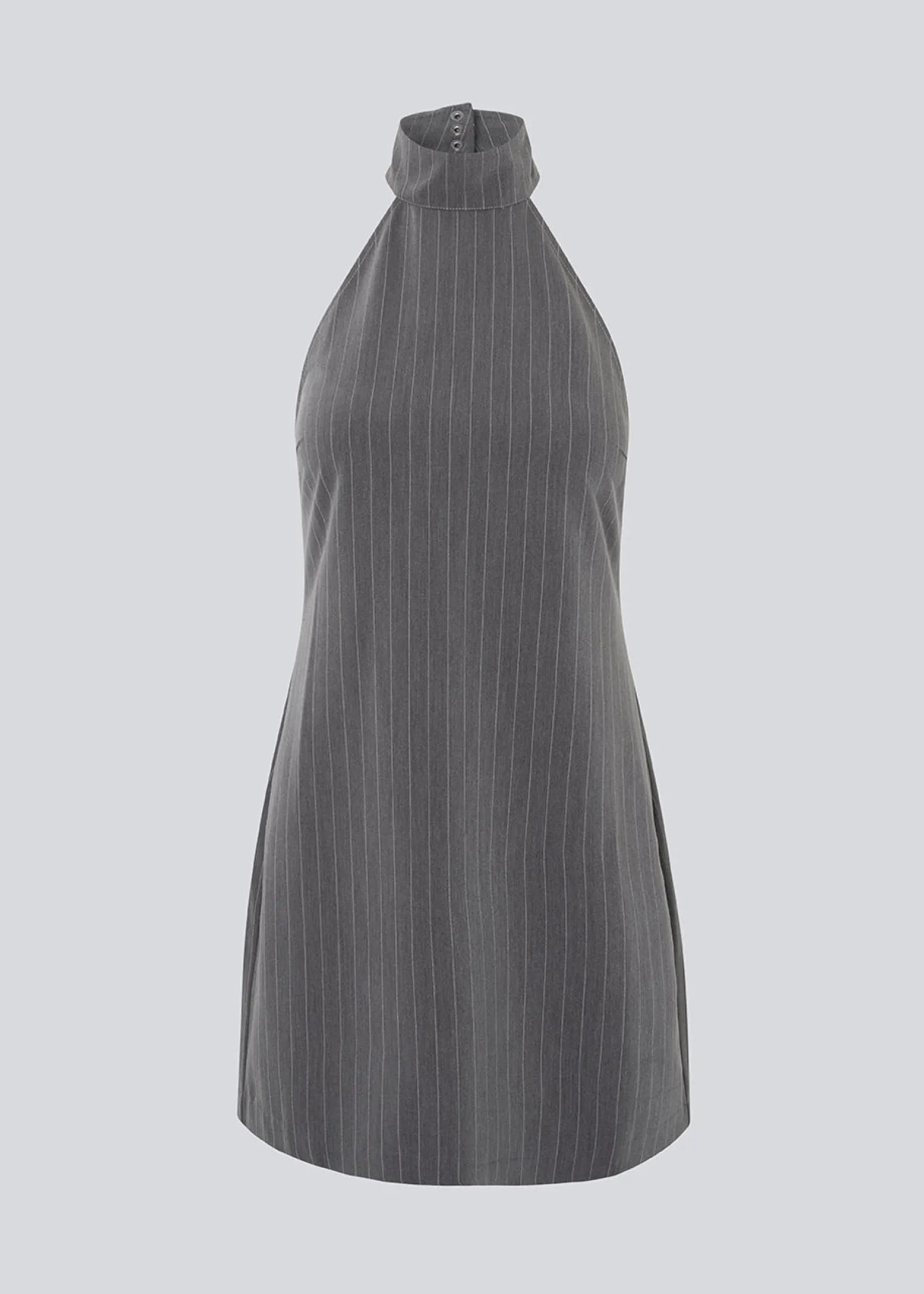 Modström EmiliaMD halterneck dress - Grey Pinstripe< Kjoler
