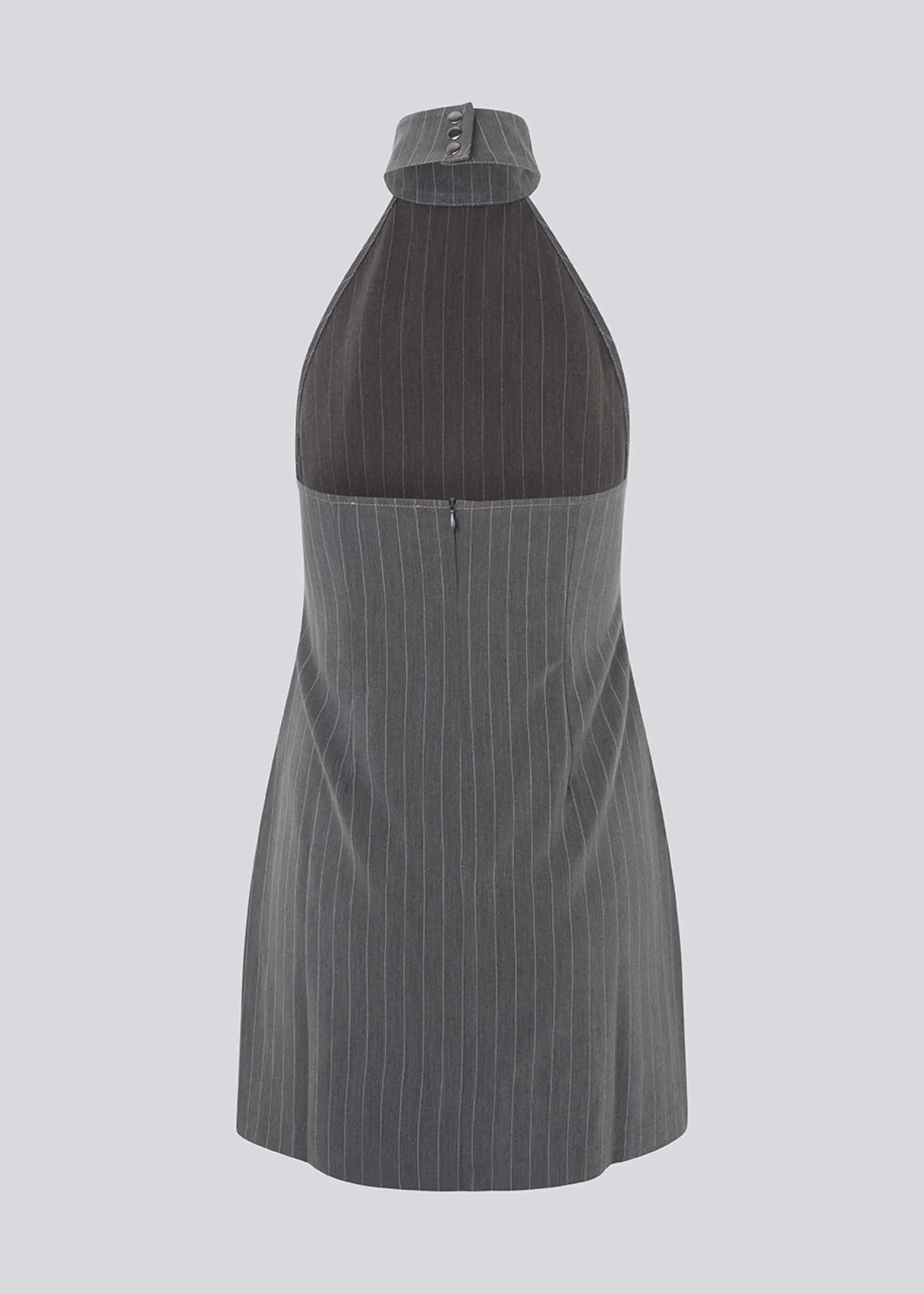 Modström EmiliaMD halterneck dress - Grey Pinstripe< Kjoler