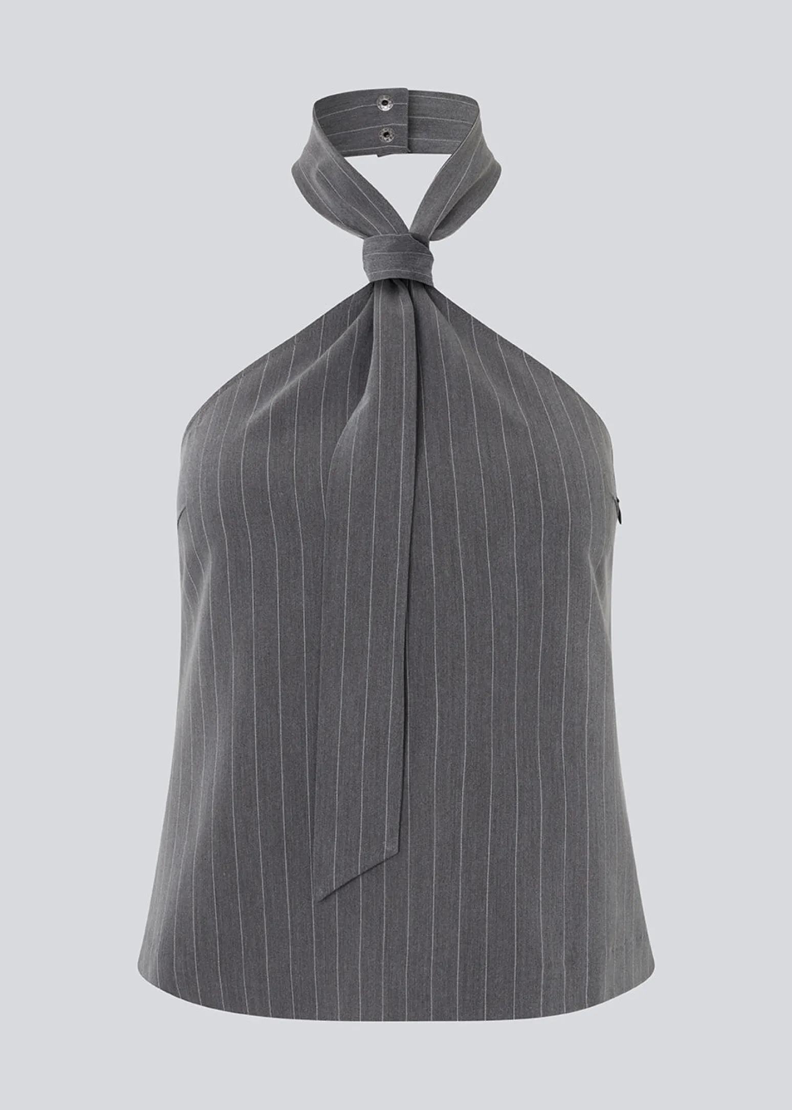 Modström EmiliaMD tie top - Grey Pinstripe< Toppe