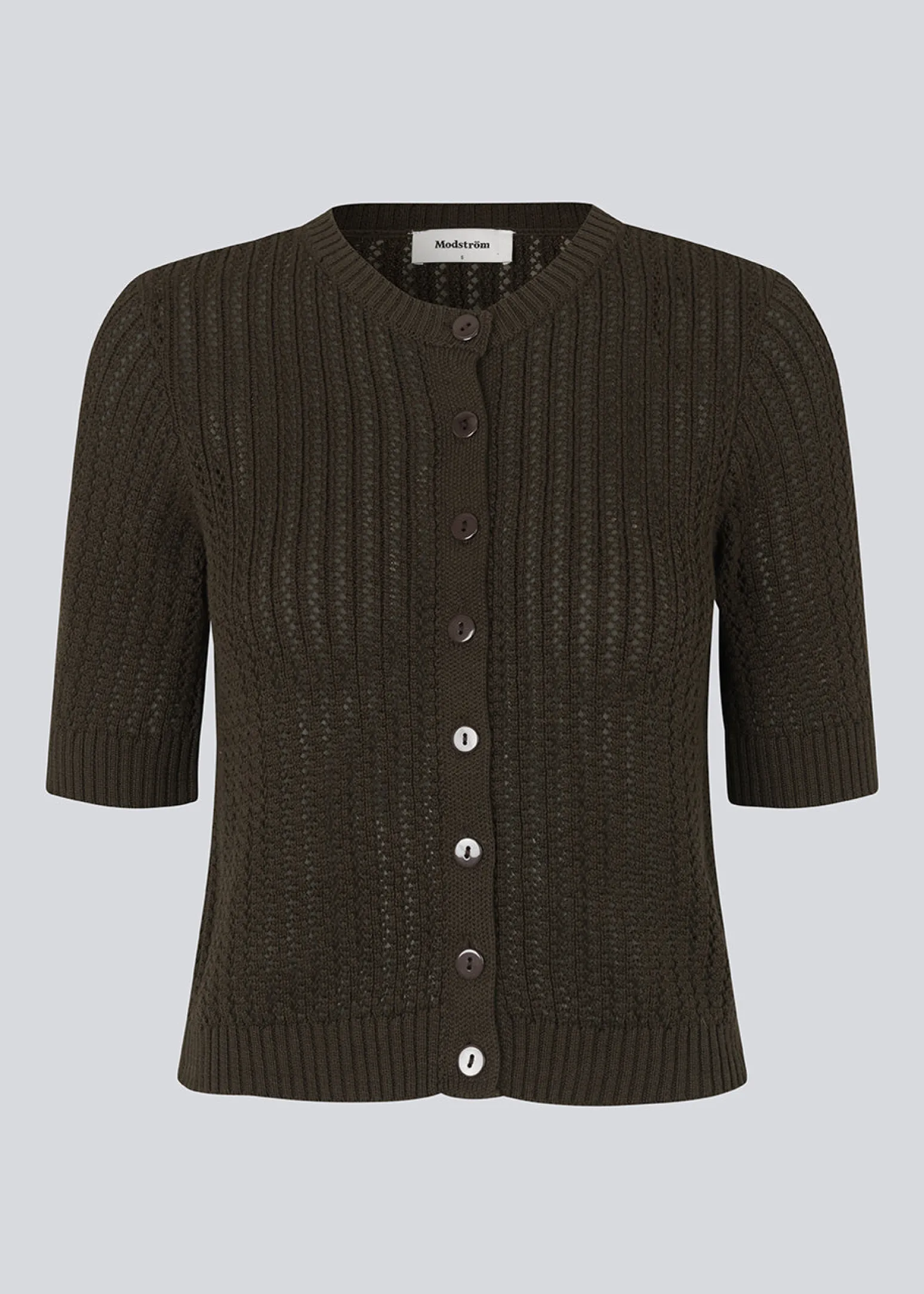 Modström FaxonMD cardigan - Dark Coffee< Strik & Bluser