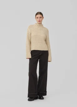 Modström FelipeMD short t-neck - Summer Sand< Strik & Bluser