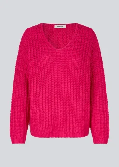 Modström FelipeMD v-neck - Virtual Pink< Strik & Bluser