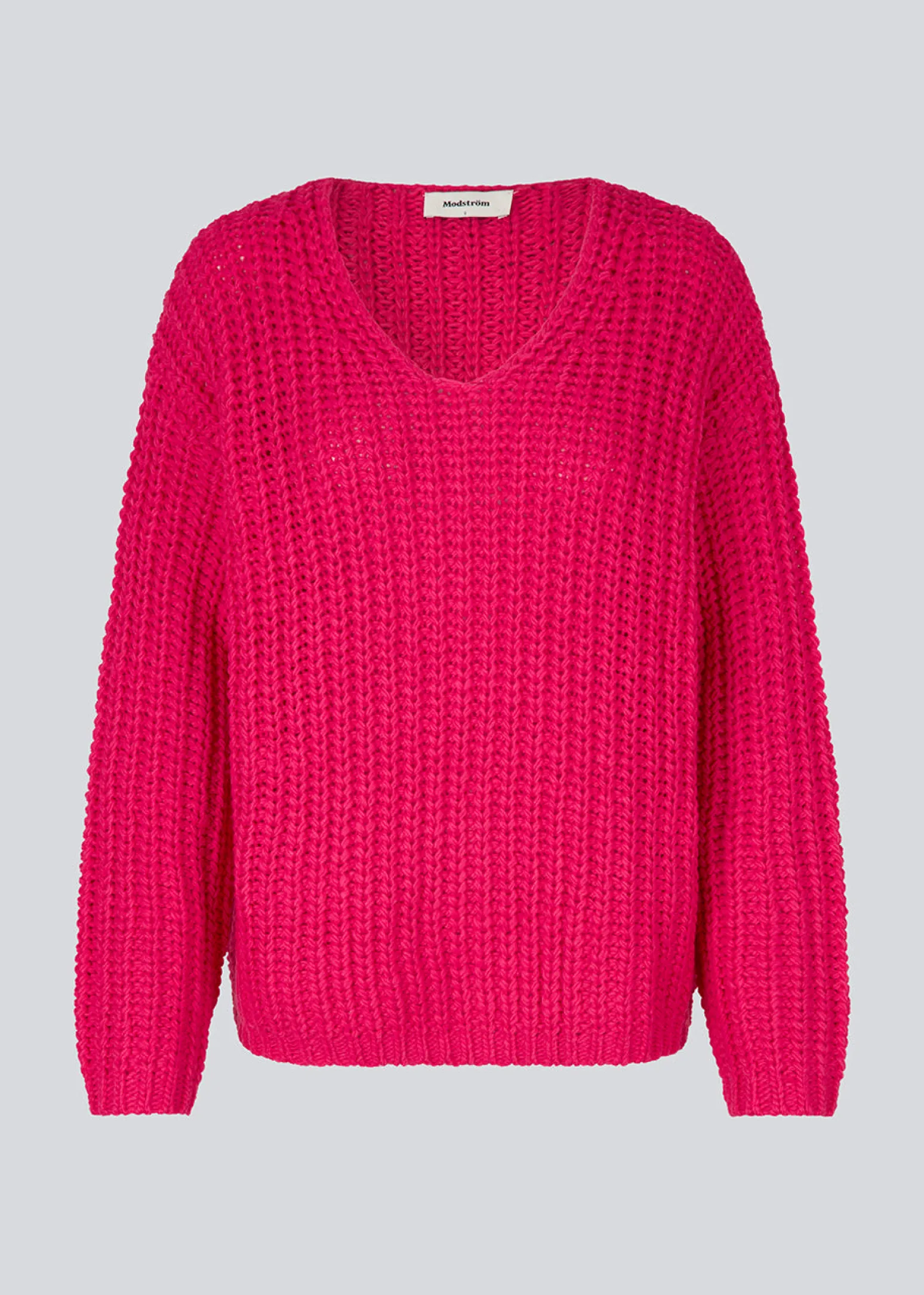 Modström FelipeMD v-neck - Virtual Pink< Strik & Bluser