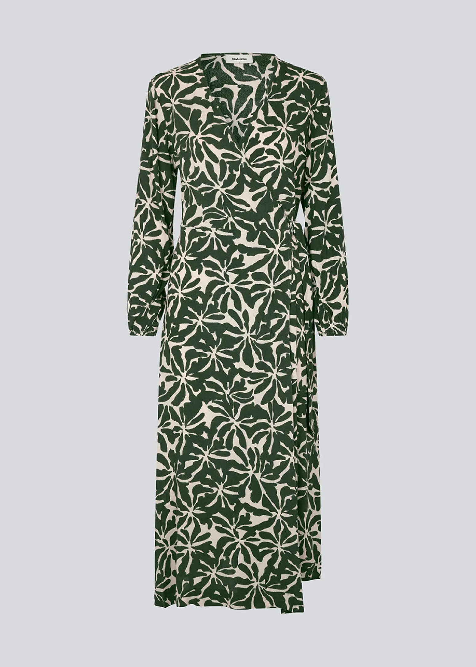 Modström FernMD print wrap dress - Ocean Fleur< Kjoler