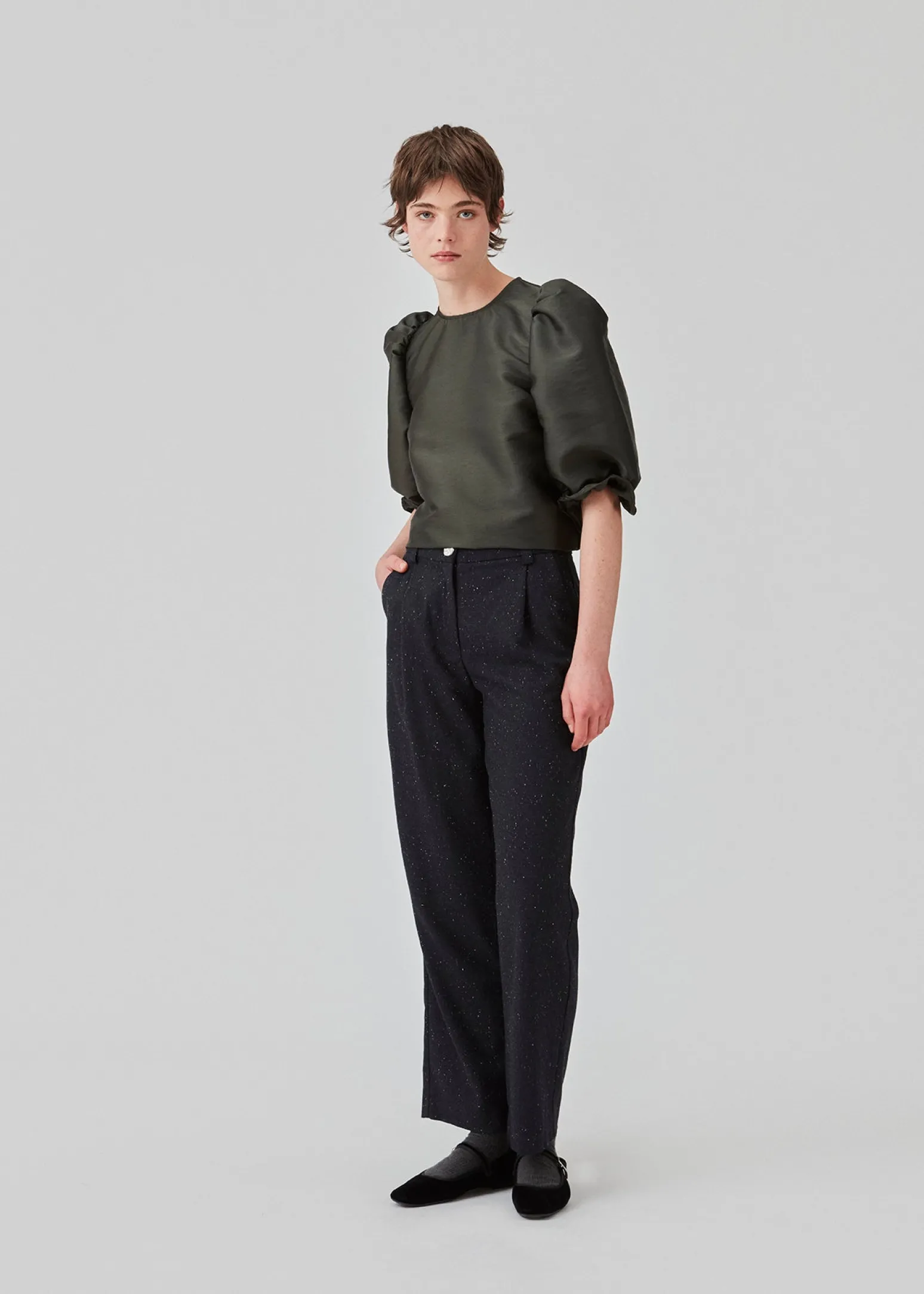 Modström FolaMD pants - Dark Navy Melange< Bukser