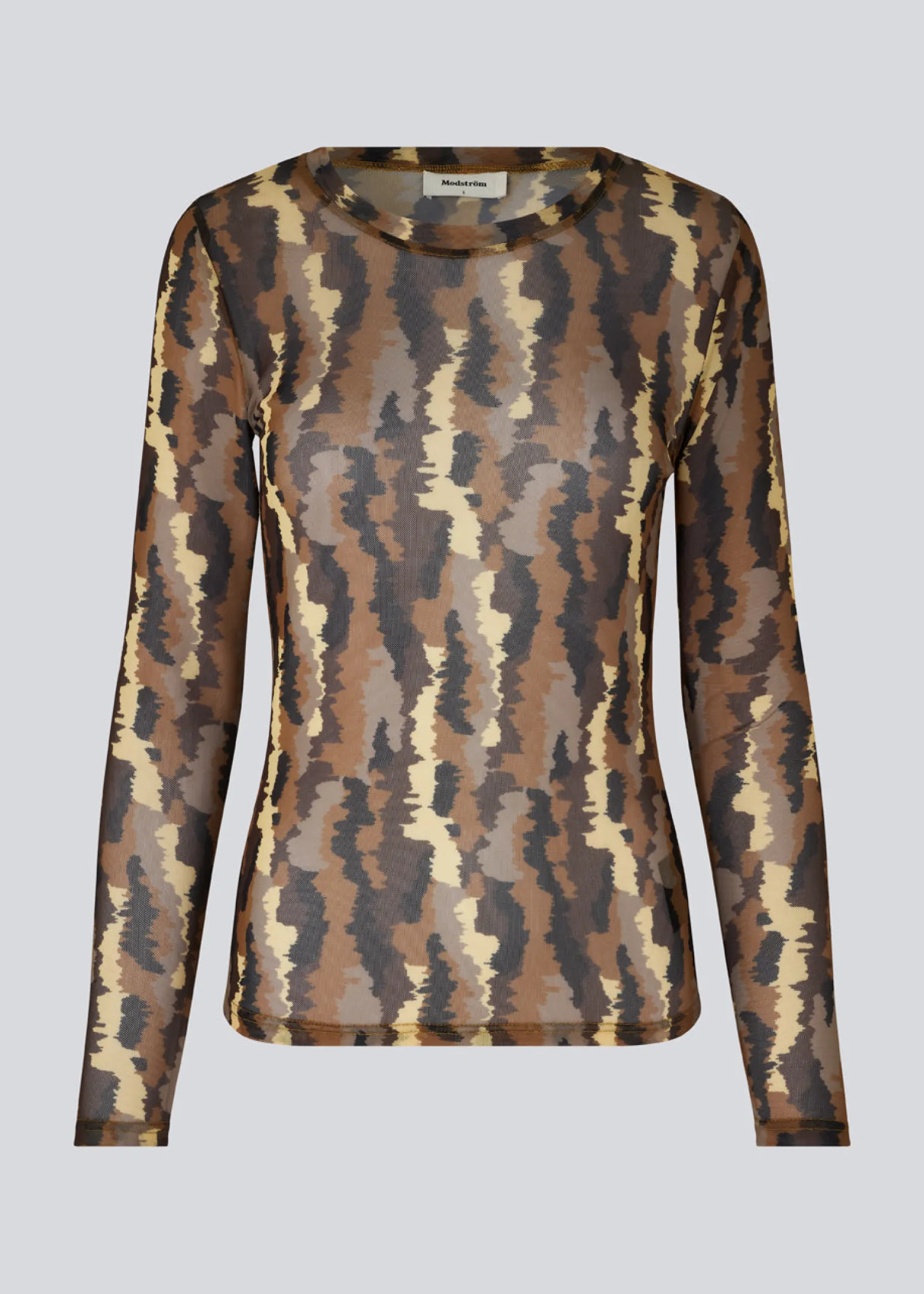 Modström FreenMD print o-neck top - Distorted Seabed< Toppe