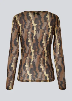 Modström FreenMD print o-neck top - Distorted Seabed< Toppe