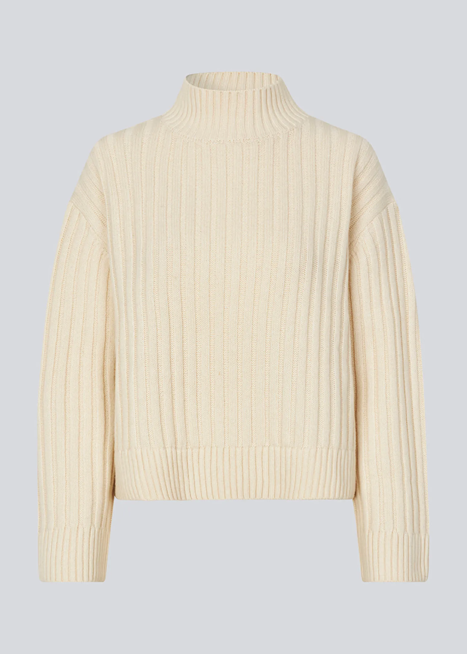Modström FultonMD rib t-neck - Summer Sand< Strik & Bluser