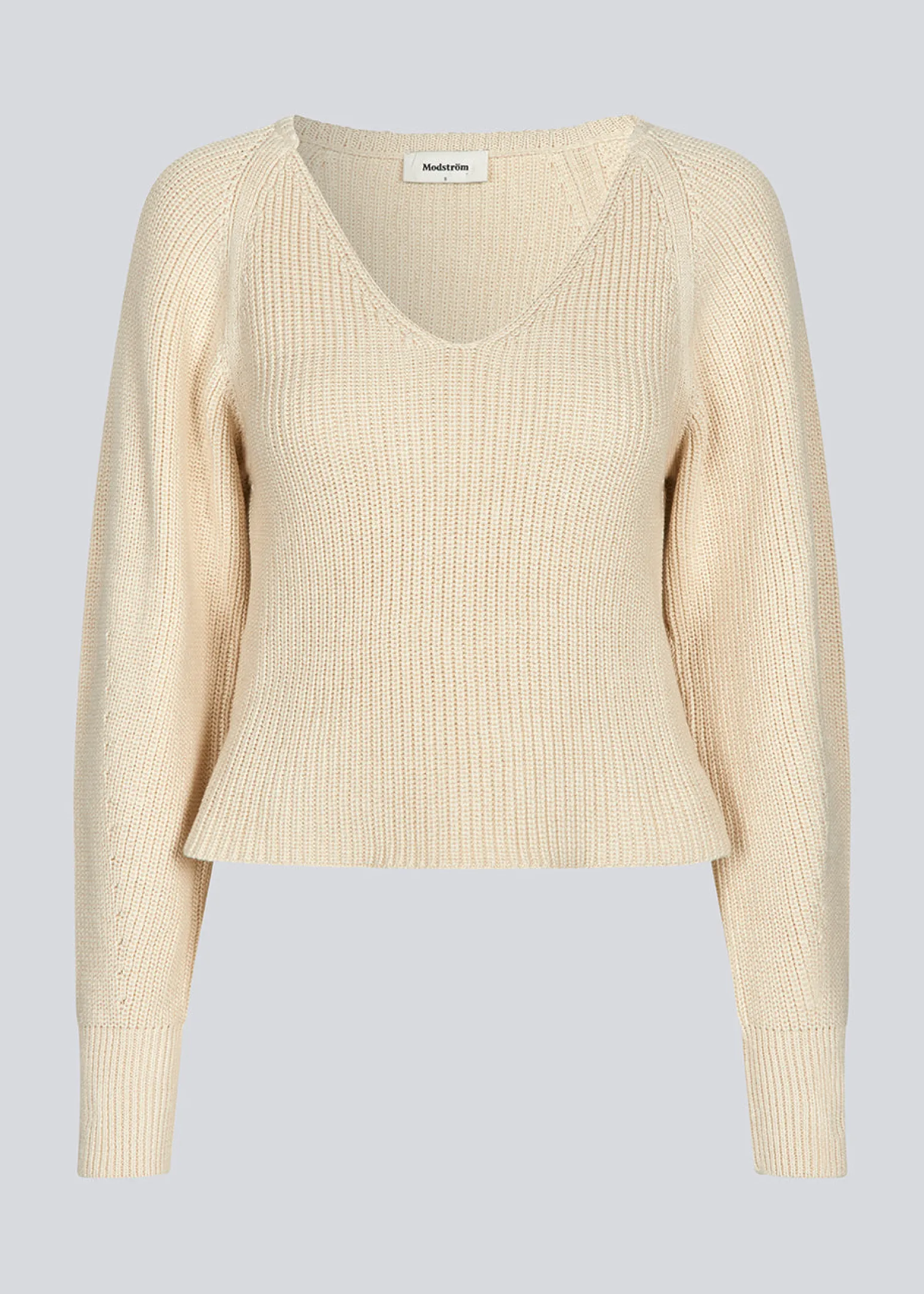 Modström GalenMD short v-neck - Summer Sand< Strik & Bluser