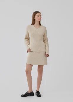 Modström GalenMD v-neck - Summer Sand< Strik & Bluser