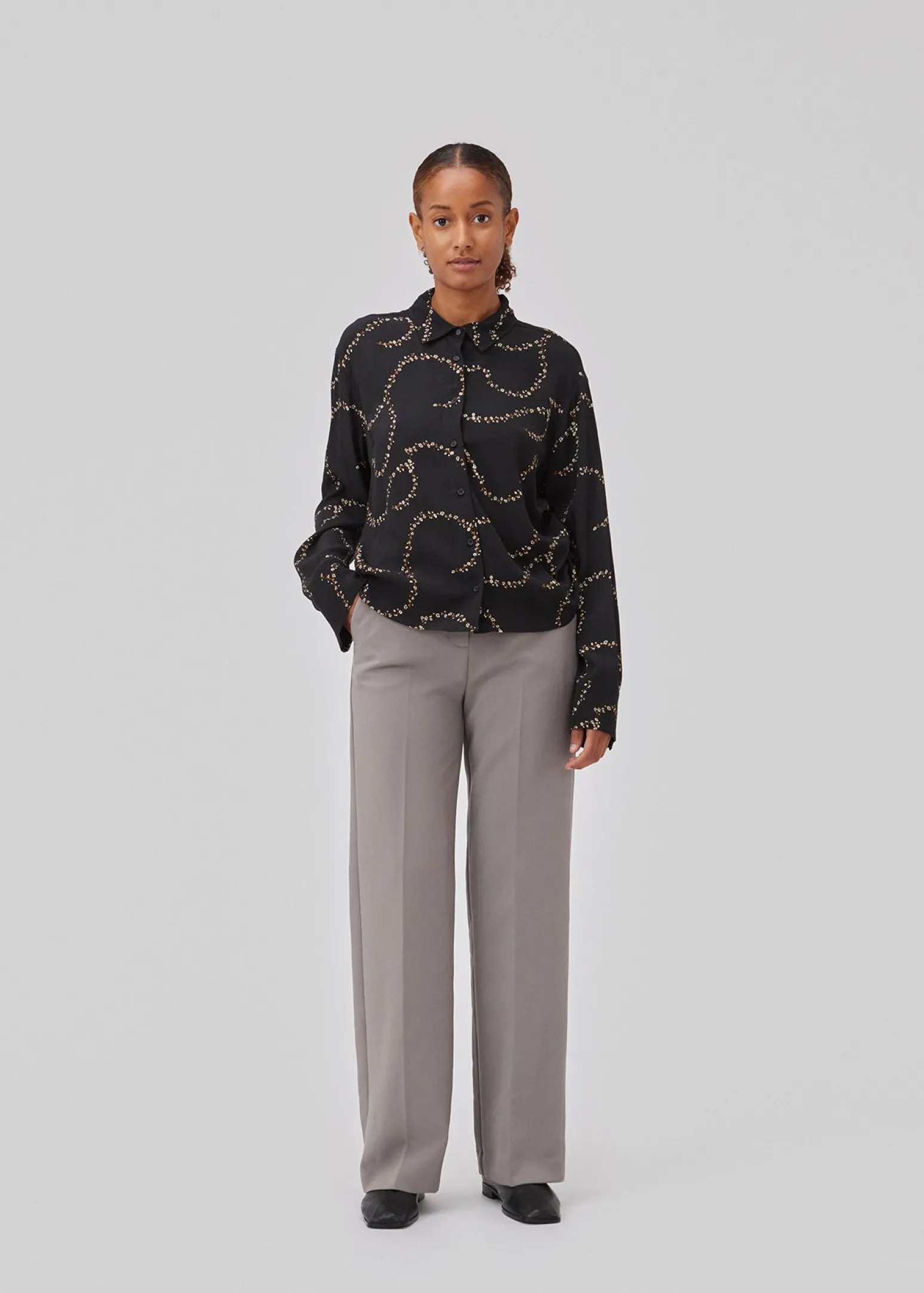 Modström GelilaMD print shirt - Dark Flower Twill< Skjorter