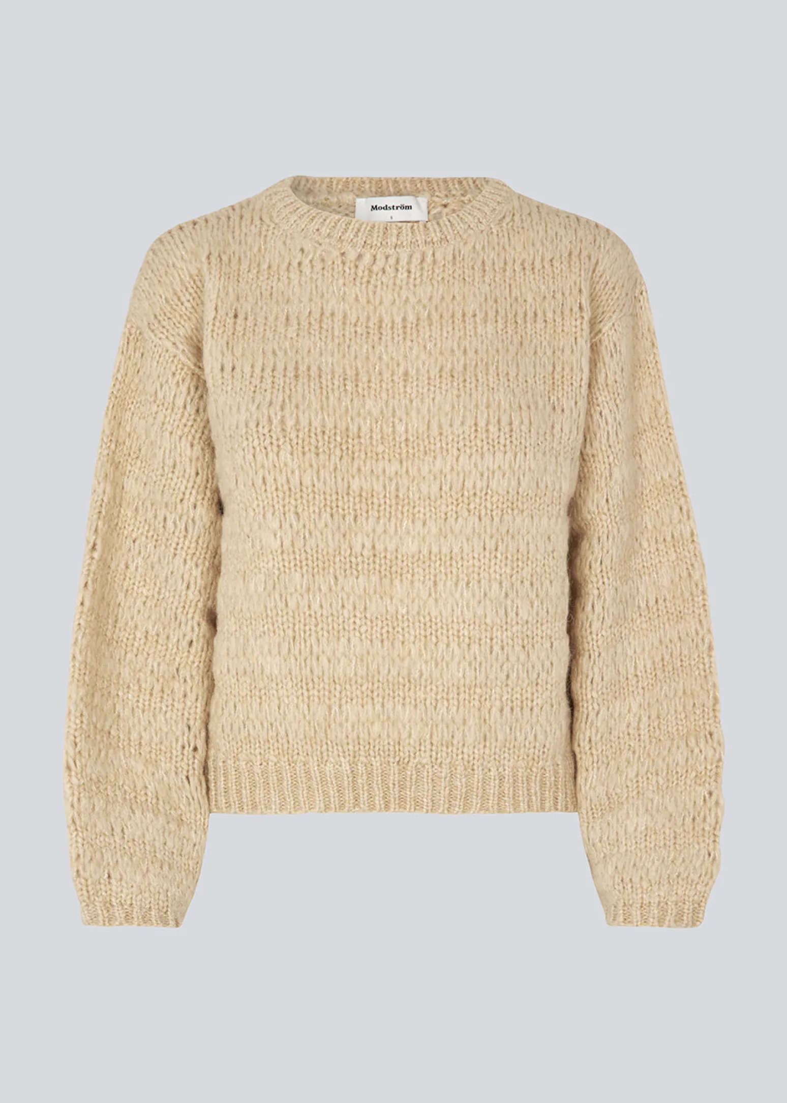 Modström GroverMD o-neck - Ivory Cream< Strik & Bluser
