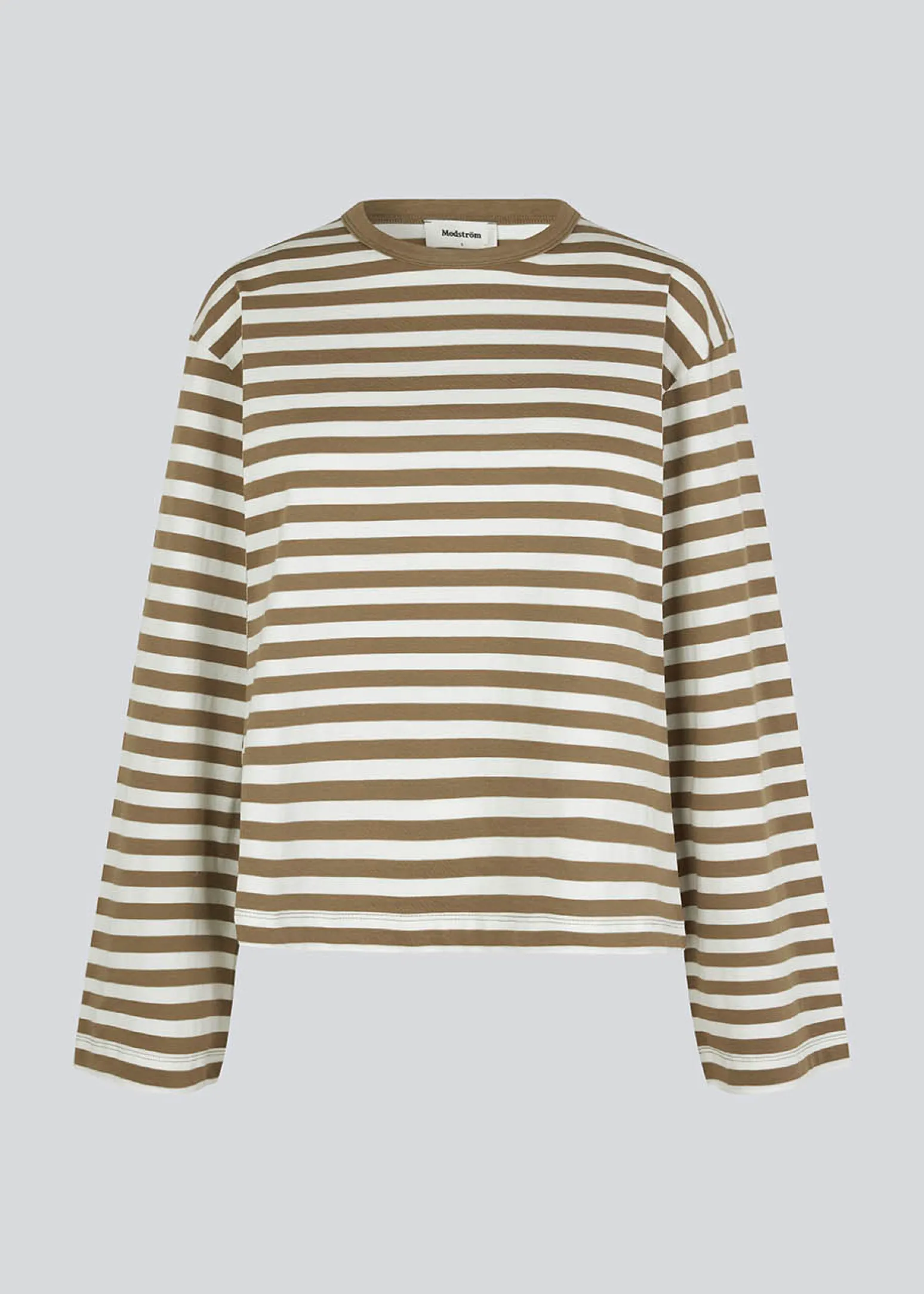 Modström HellenMD LS stripe t-shirt - Dune White Stripe< T-Shirts