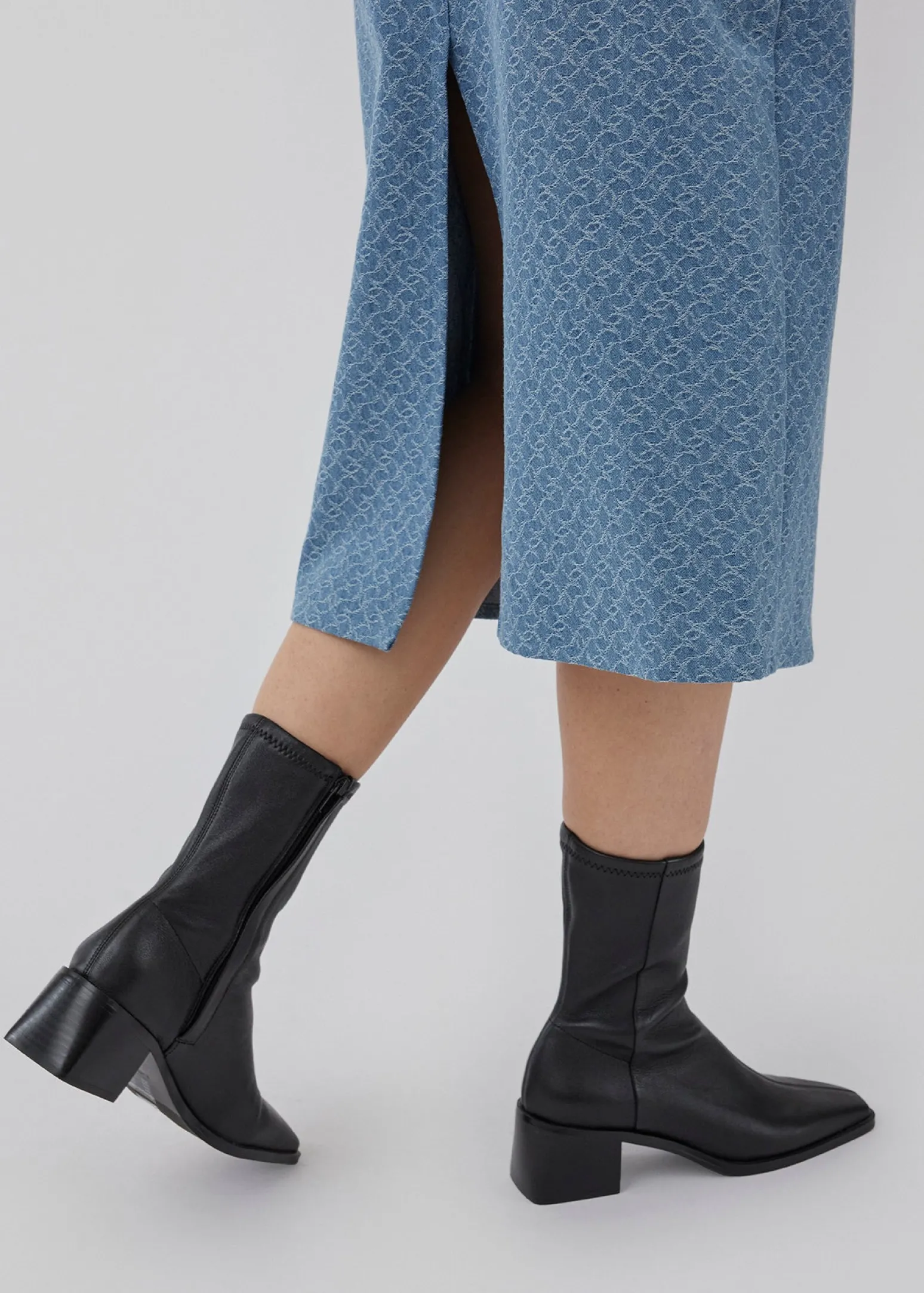 Modström HennesyMD skirt - Structured Medium Blue< Nederdele|Denim