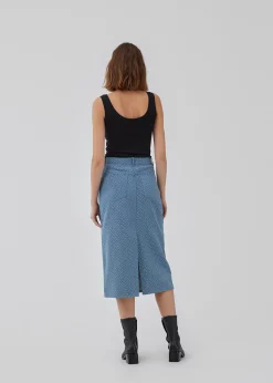 Modström HennesyMD skirt - Structured Medium Blue< Nederdele|Denim