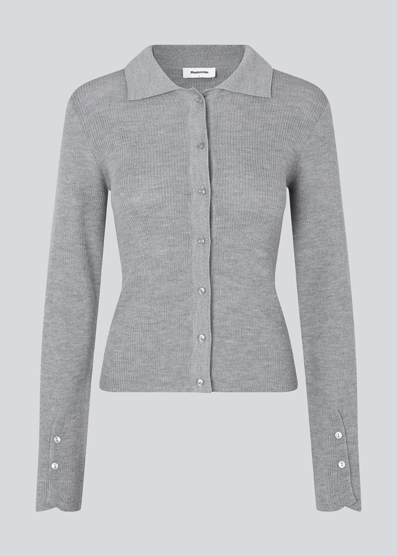 Modström HirokiMD cardigan - Grey Melange< Strik & Bluser