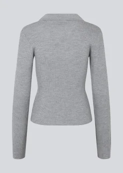 Modström HirokiMD cardigan - Grey Melange< Strik & Bluser