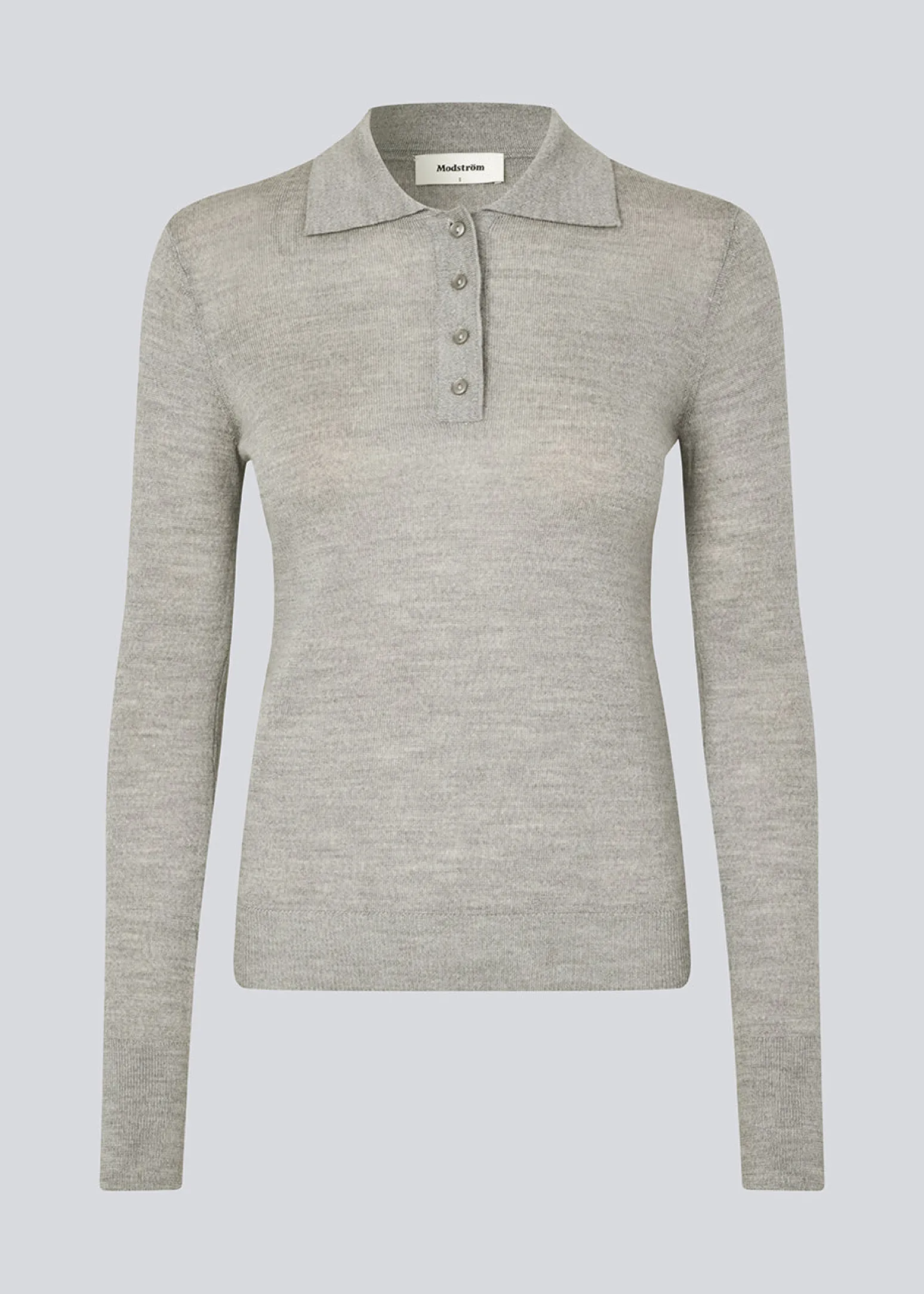 Modström HirokiMD polo - Grey Melange< Strik & Bluser