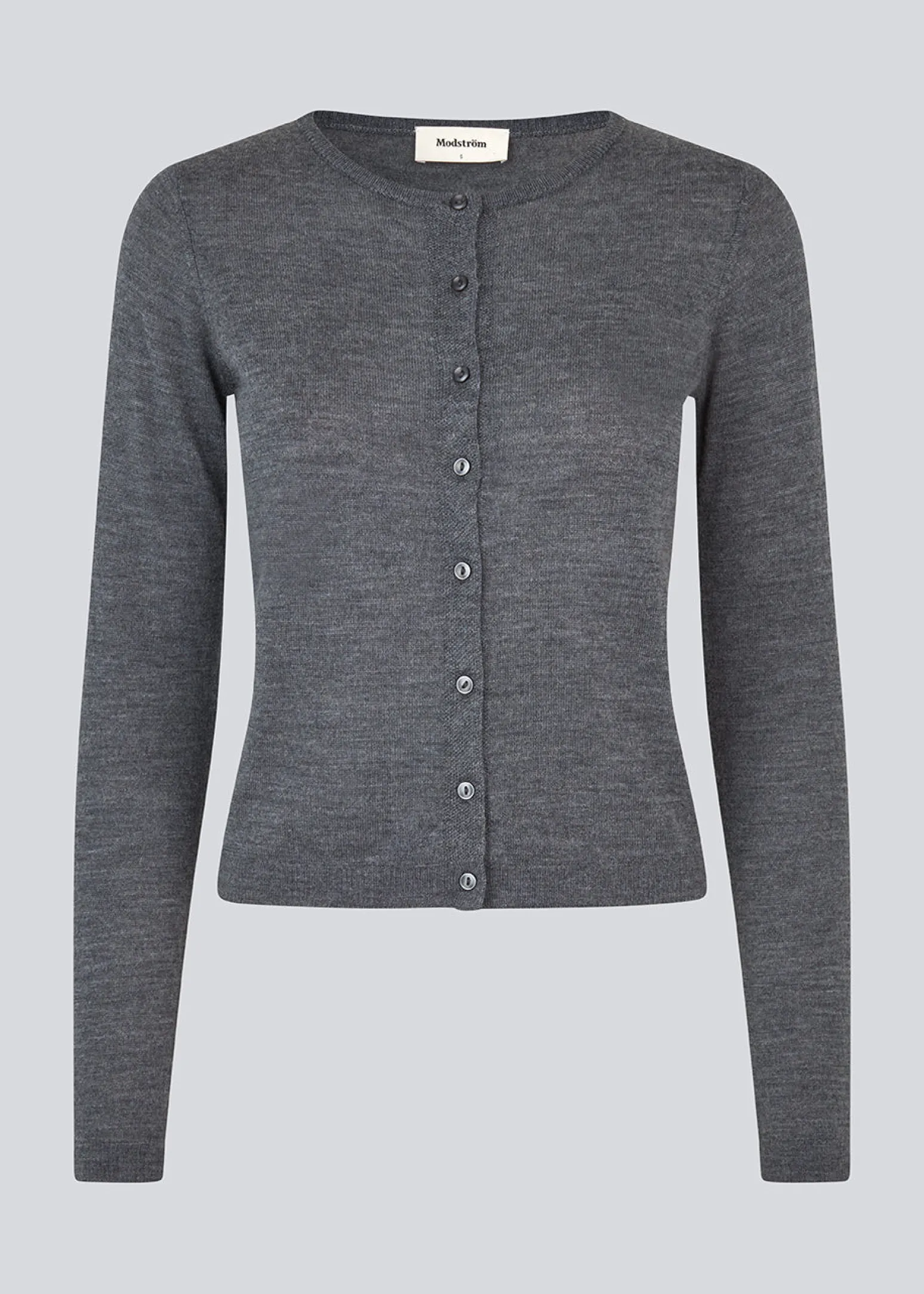 Modström HirokiMD short cardigan - Dark Grey Melange< Strik & Bluser