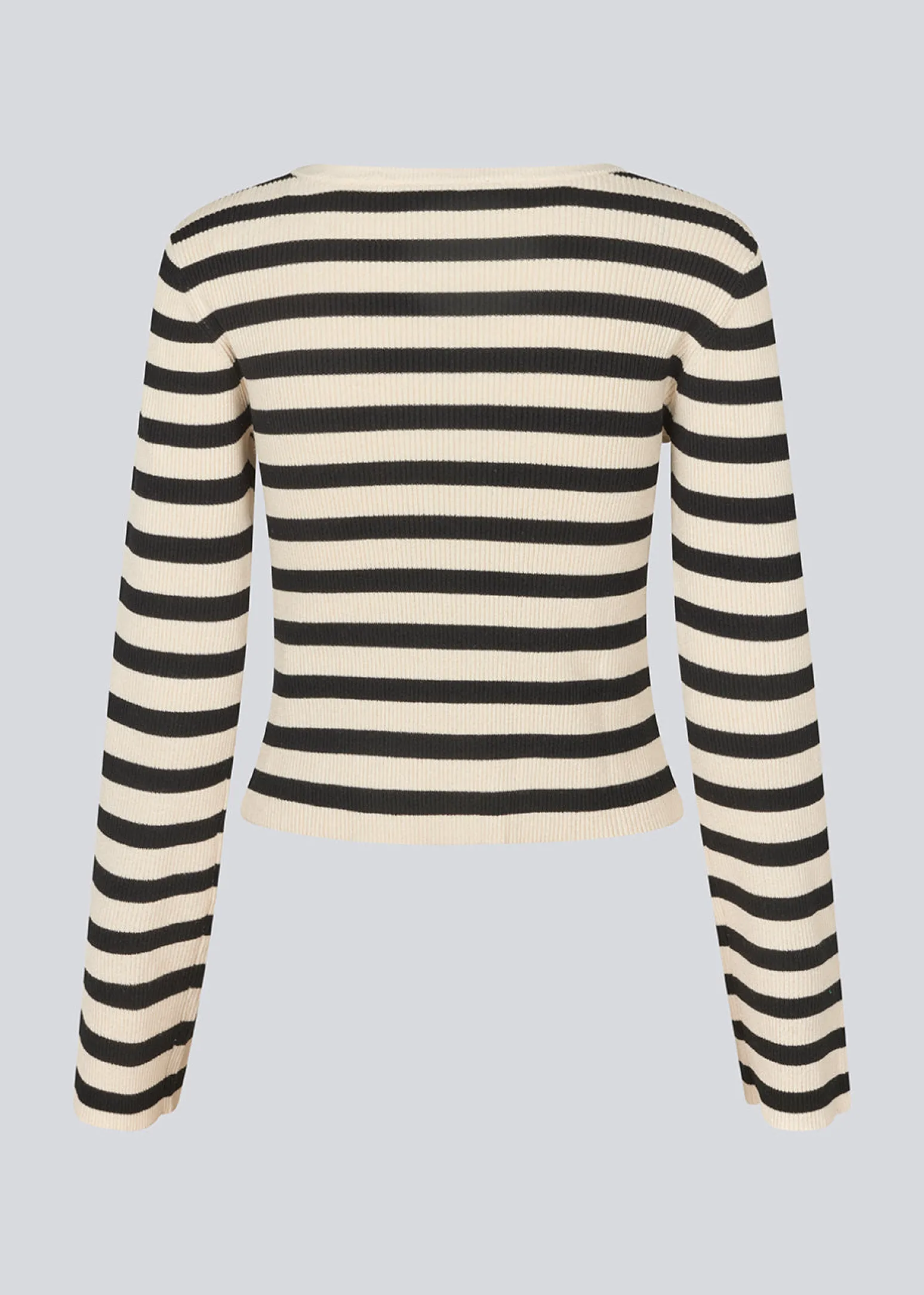 Modström IbrahimMD o-neck - Black Summer Sand Stripe< Strik & Bluser