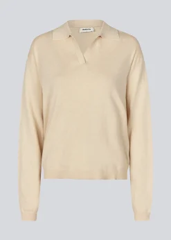 Modström IvoryMD v-neck - Summer Sand< Strik & Bluser