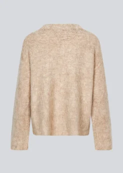Modström KaneMD v-neck - Beige melange< Strik & Bluser