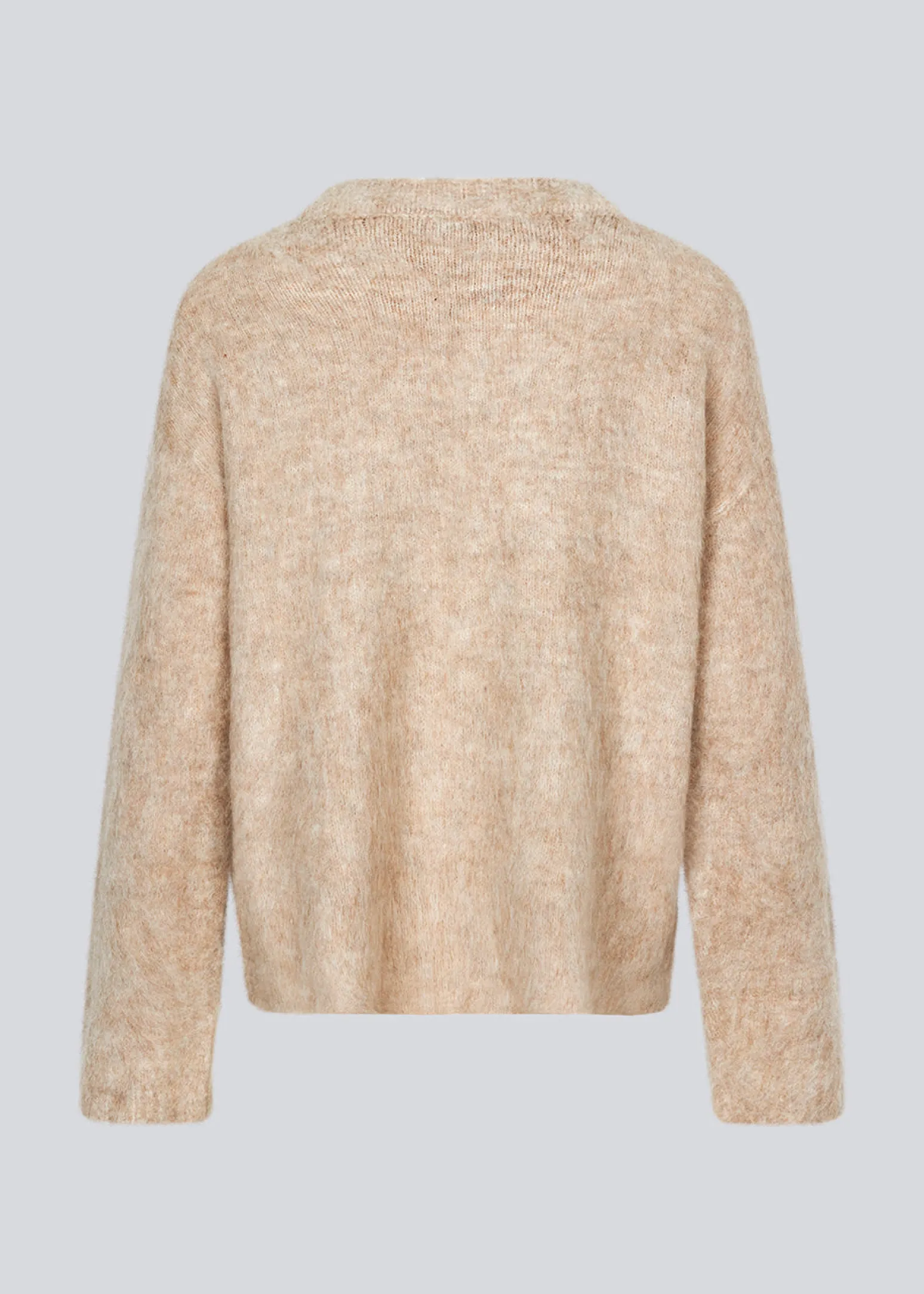 Modström KaneMD v-neck - Beige melange< Strik & Bluser