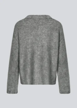 Modström KaneMD v-neck - Dark Grey Melange< Strik & Bluser