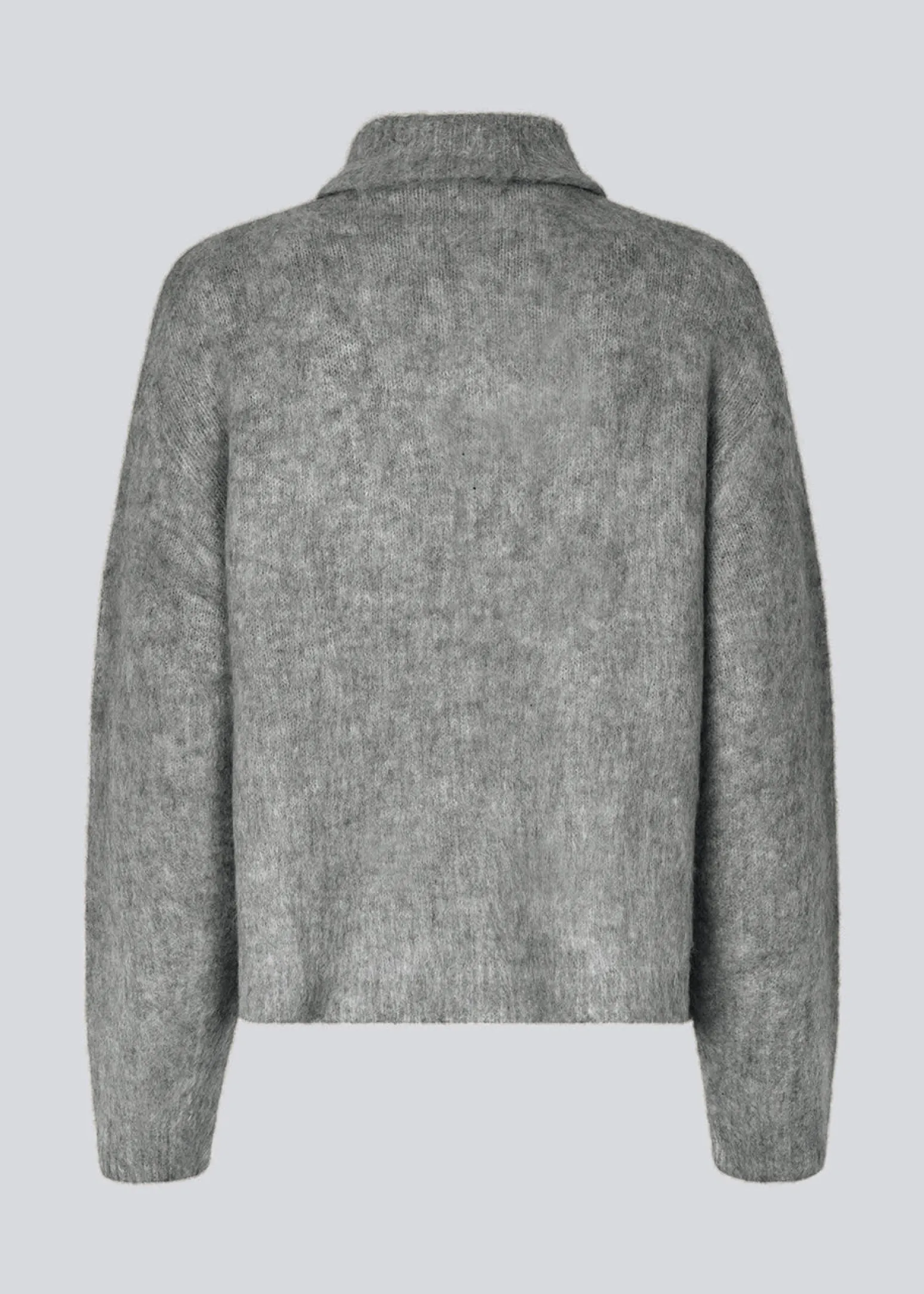 Modström KaneMD zip t-neck - Dark Grey Melange< Strik & Bluser