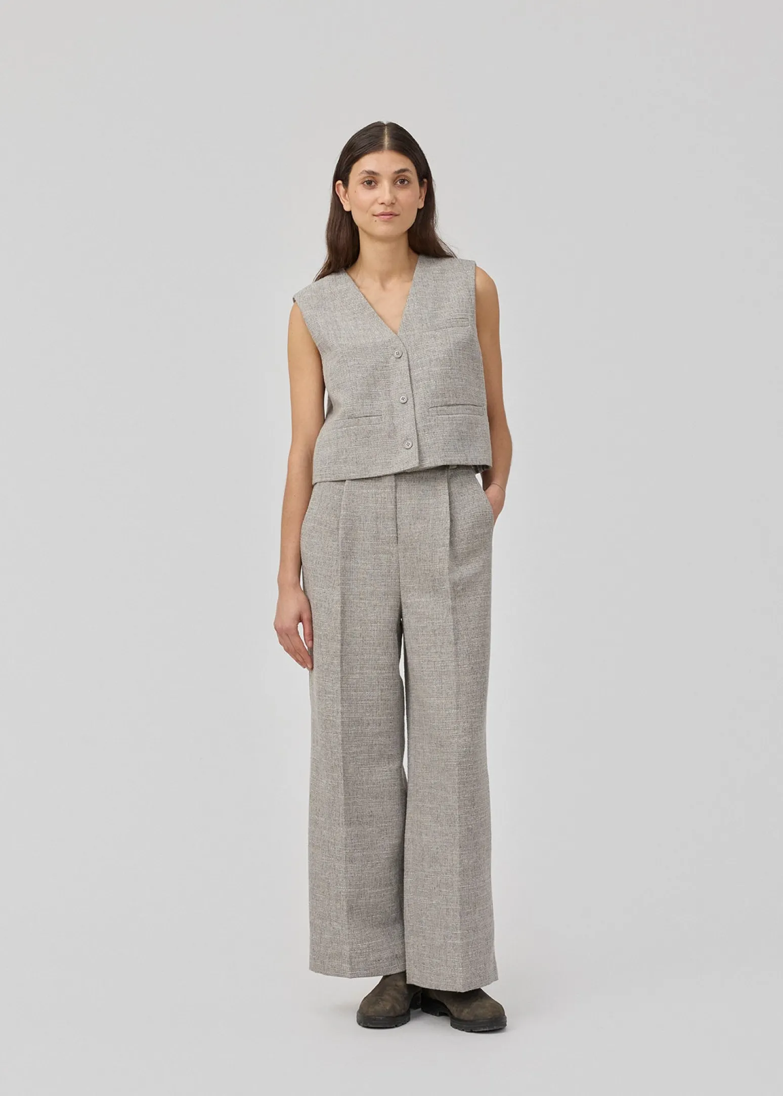 Modström KieraMD vest - Grey Melange< Jakkesæt|Veste