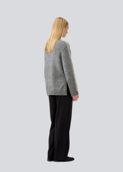 Modström LineMD o-neck - Dark Grey Melange< Strik & Bluser