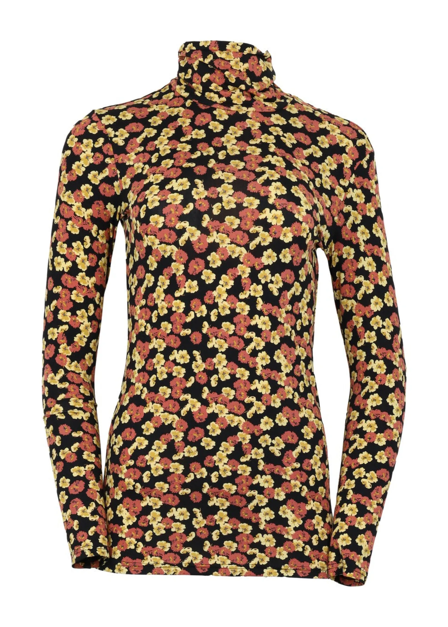 Modström Preloved Alex print rollneck, varen er en brugt style - Flower mix< Preloved