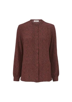 Modström Preloved Atlas print shirt, varen er en brugt style - Heart red blush< Preloved